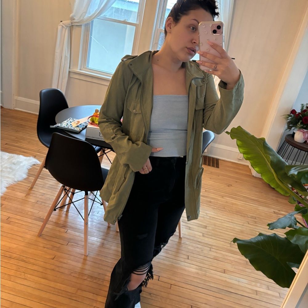 Staccato Green Utility Jacket Relaxed Fit Lightweight